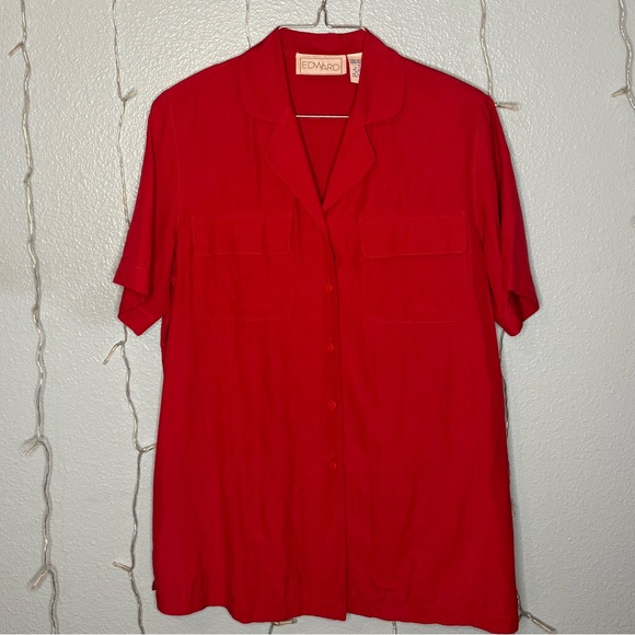 Vintage “Edward” 100% Silk Top - Picture 2 of 5